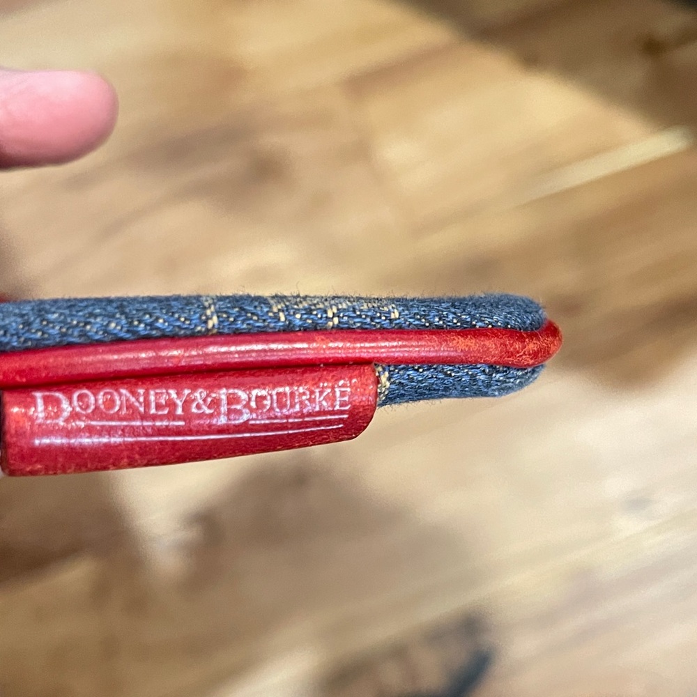 Dooney & Bourke Red and Blue Logo Wristlet - Picture 2 of 9